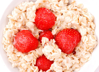Porridge with strawberry