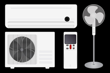 Air conditioning and fan