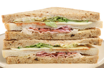 Triple Sandwich with Bacon, Chicken & Cheese