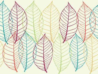 Seamless vector texture with leaves