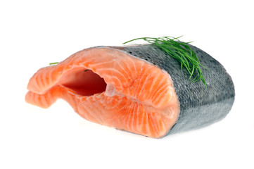 piece of  salmon with dill
