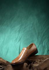 close up shot of a man shoe