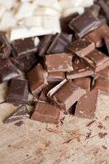 Close up of high quality handmade chocolate