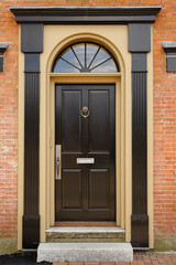 Elegant Front Door in a Brick Building