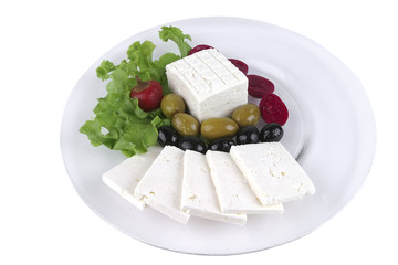 served greek dinner on dish