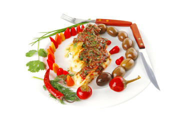 cheese cannelloni on white plate