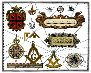 Antique map elements