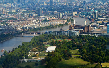 Fototapeta premium Birdseye view of Battersea, London