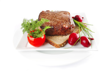 meat on bread