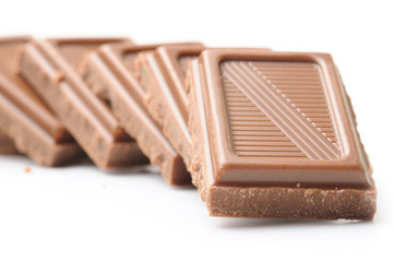 chocolate bars isolated on white