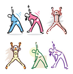 Set of boy and girl Body Icons - Nature, Sports and Fitness