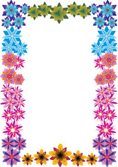 bright color floral frame illustration