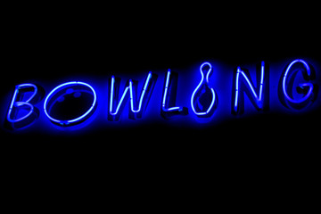 Bowling neon sign