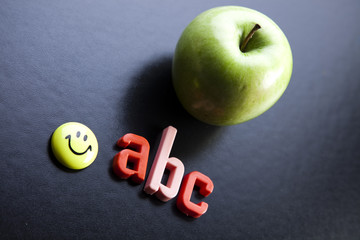 Apple on a blackboard