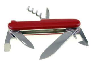 multi functional pocket knife isolated on white background