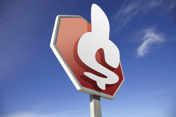 Dollar road sign