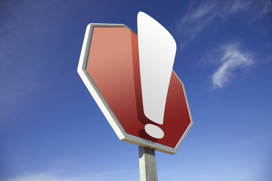 Exclamation road sign