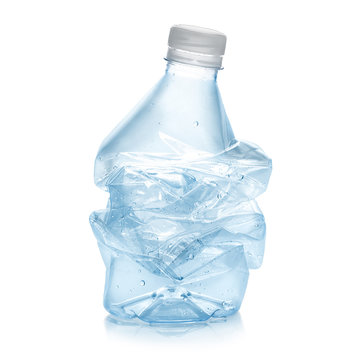 Botella de plastico aplastada