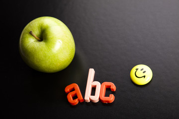 Apple on a blackboard