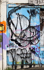 tag, graffiti, mur, peinture, abstrait