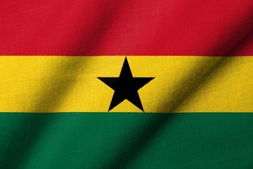 3D Flag of Ghana waving
