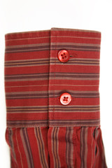 red cuff from striped shirt