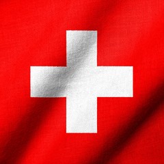 3D Flag of Switzerland waving