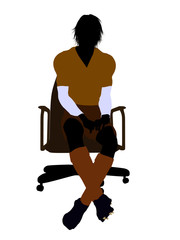 Male Soccer Player Sitting In A Chair Illustration Silhouette