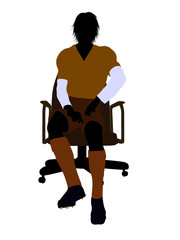 Male Soccer Player Sitting In A Chair Illustration Silhouette