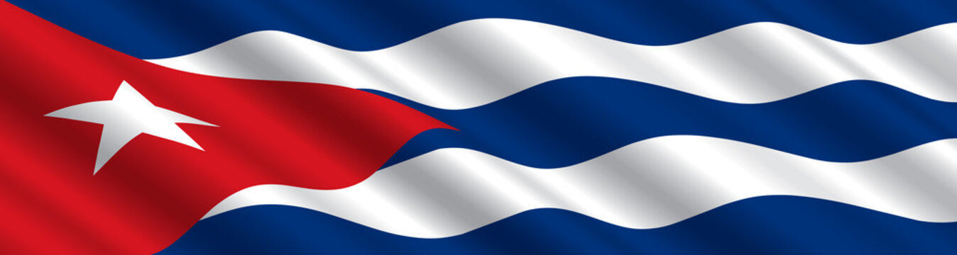 Cuban Flag in the Wind