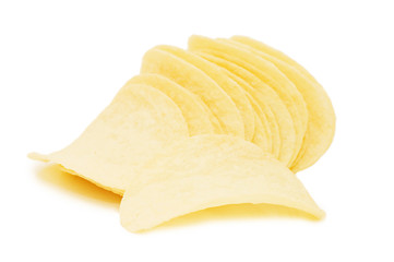 Potato chips isolated on white background