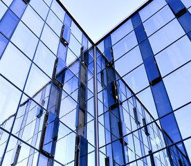 Plakat abstract glass side of business building