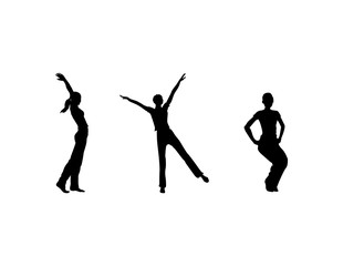 Fitness woman silhouettes