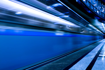 fast moving train by motion