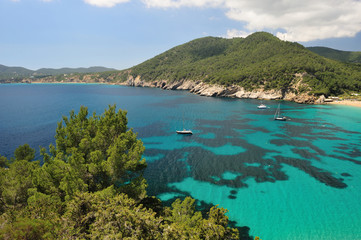 Obraz premium Cala de Sant Vicent on the North East of Ibiza, Spain