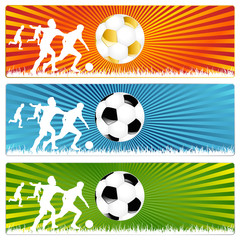3 Soccer ball  or Football banners
