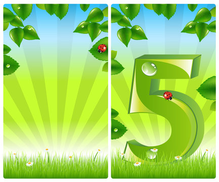2 colorful nature banners