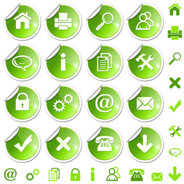 Internet and office glossy icons (set 1)