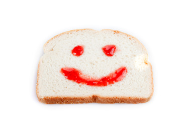 Happy Face Jelly on Bread