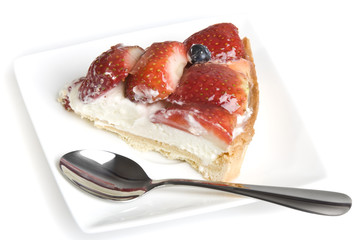 Slice of strawberry cake