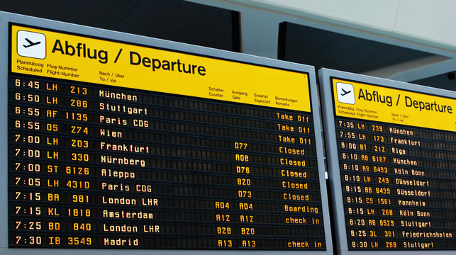 Flughafentafel - Berlin - Tegel