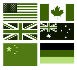 Set of eco flags