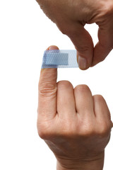 plaster on the forefinger