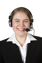 call center business girl with headset