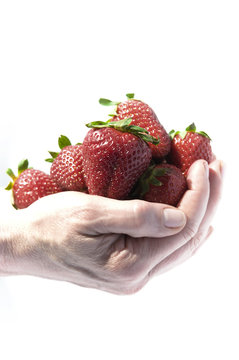a handful of strawberries