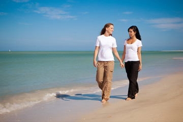 Gay couple at the beach