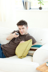 Fototapeta premium Self-assured man is relaxing