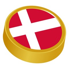 Obraz premium 3d button in colors of Denmark