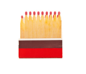 Packing of souvenir matches isolated on a white background