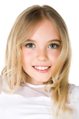 Fototapeta premium Close-up portrait of a little girl